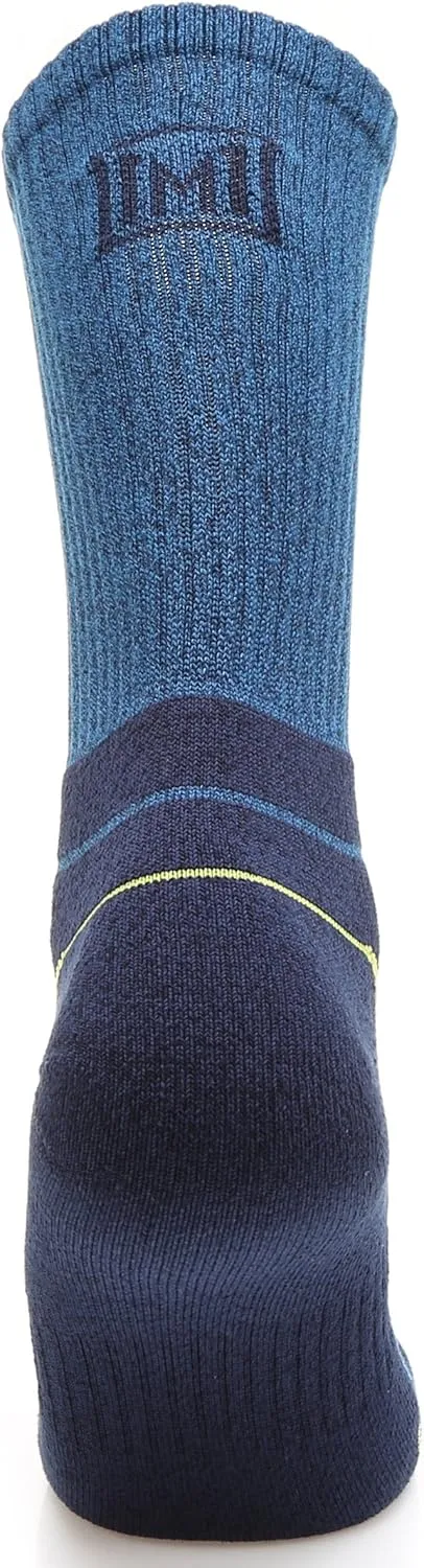 MIRMARU Men's 5 Pairs Hiking Outdoor Trail Running Trekking Moisture Wicking Cushion Crew Socks