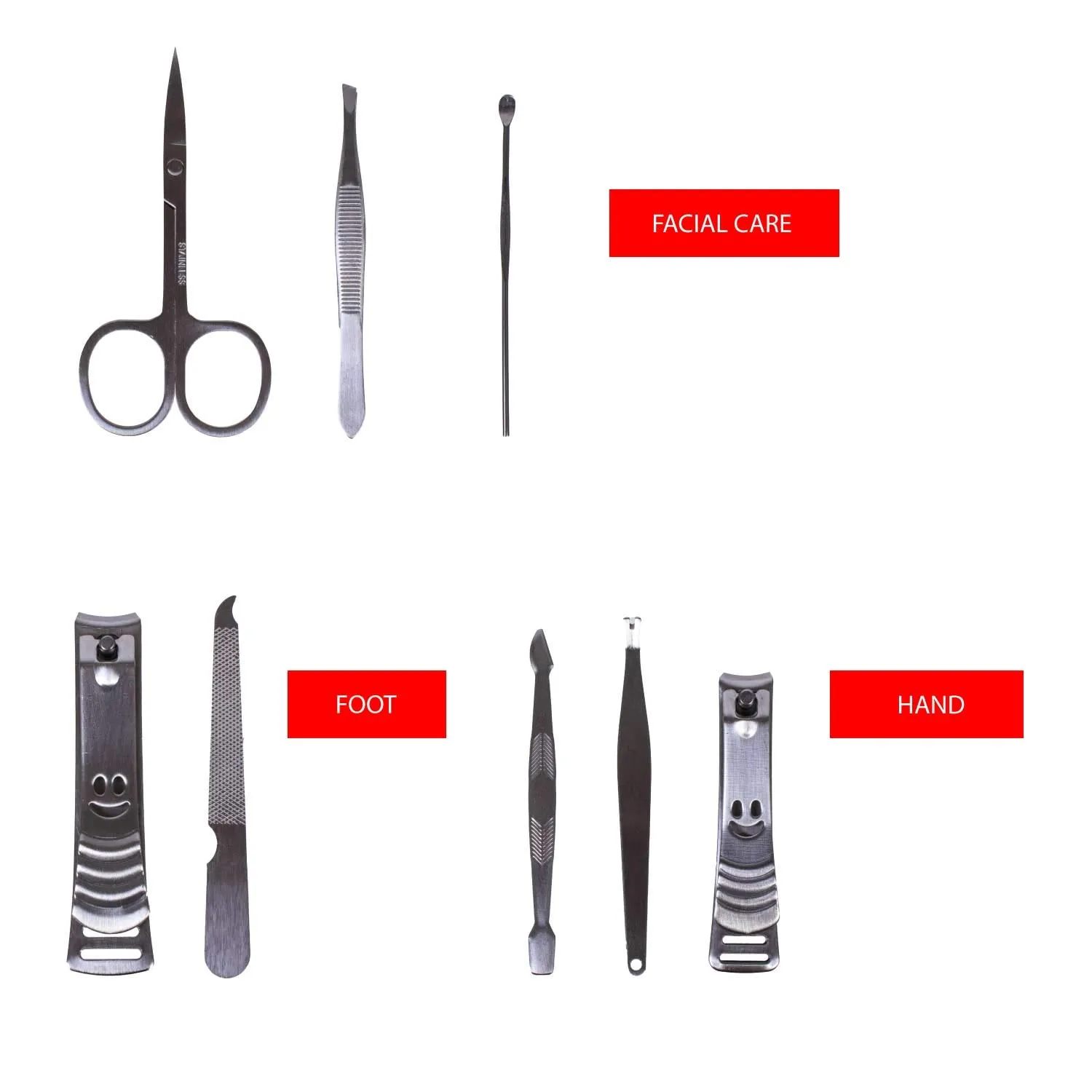 Moda West 2 Pack Men's Manicure Set Nail Clippers Pedicure – 8 Piece Stainless Steel Grooming Kit, Professional Nail Care Tools with Travel Case (Brown) – Hand, Facial, Foot Care Bathroom Essentials
