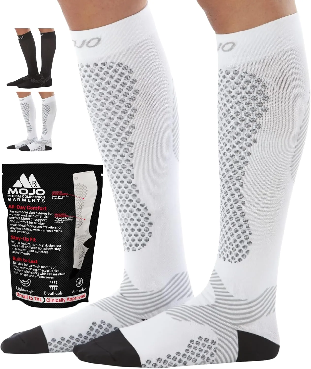 Mojo Compression Socks for Men & Woman - 20-30mmHg for Power Performance & Recovery