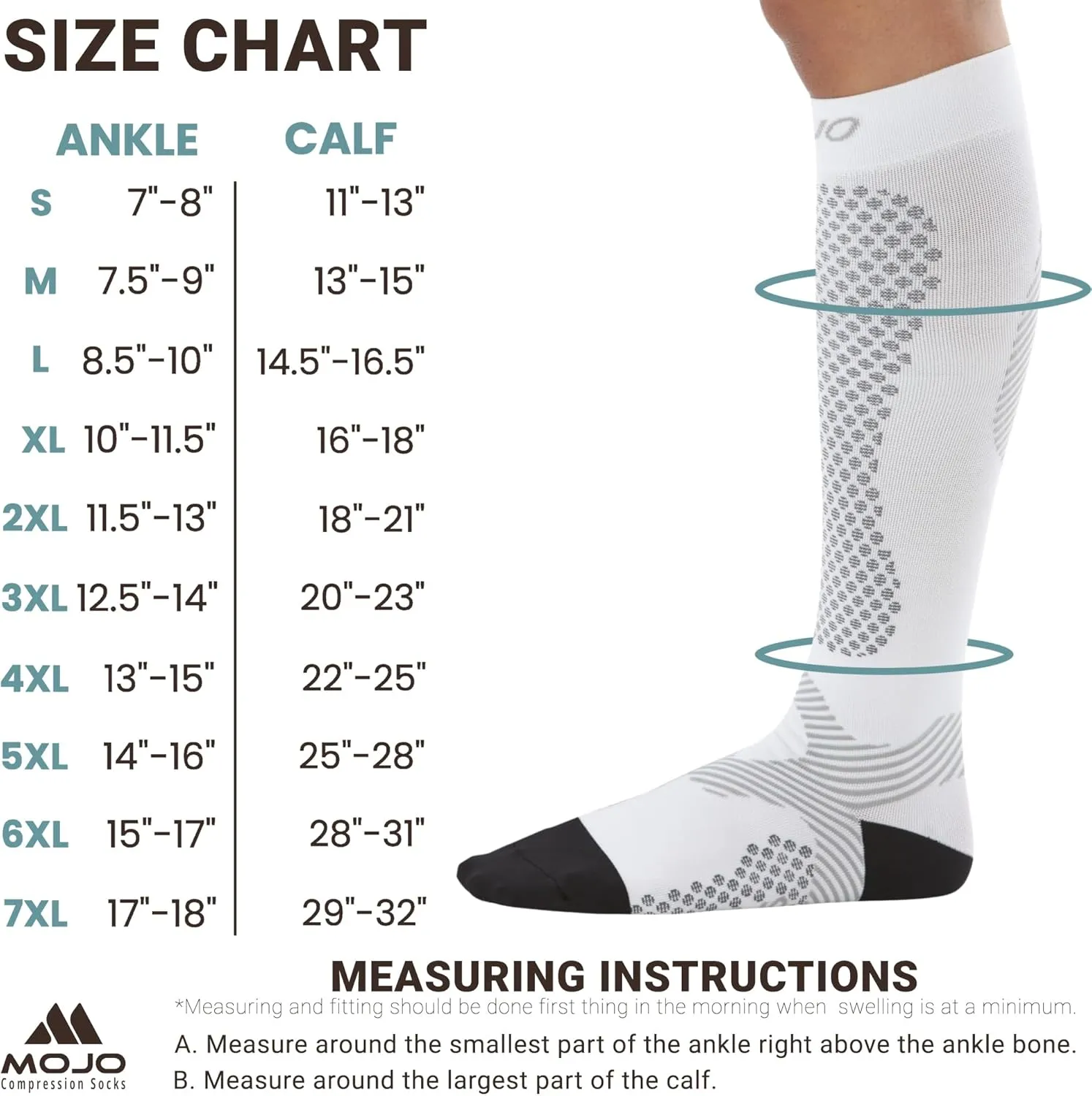 Mojo Compression Socks for Men & Woman - 20-30mmHg for Power Performance & Recovery