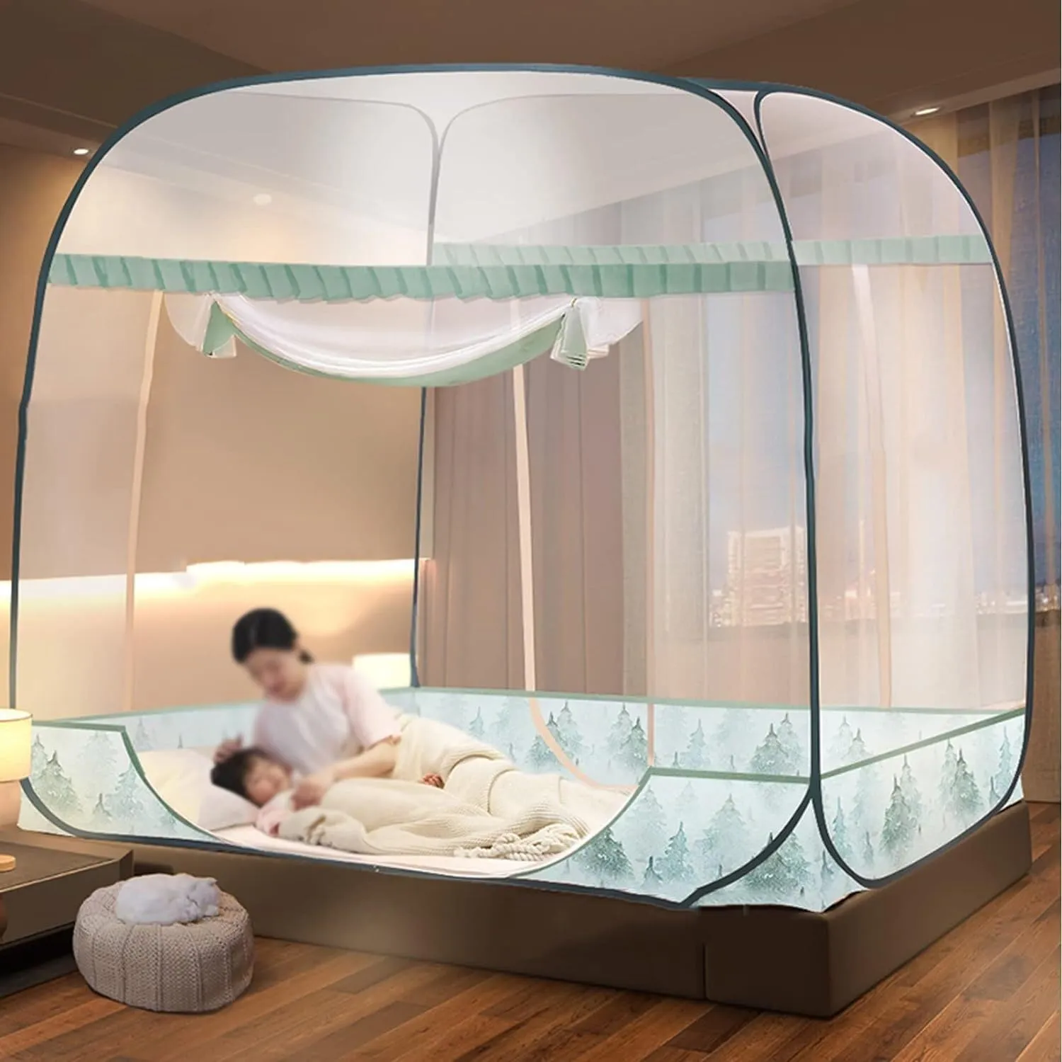 Mosquito Net Tent,Foldable Mosquito Net Bed Canopy,Portable Travel Mosquito Mesh Net,Canopy,Insect Screen(1.8m)