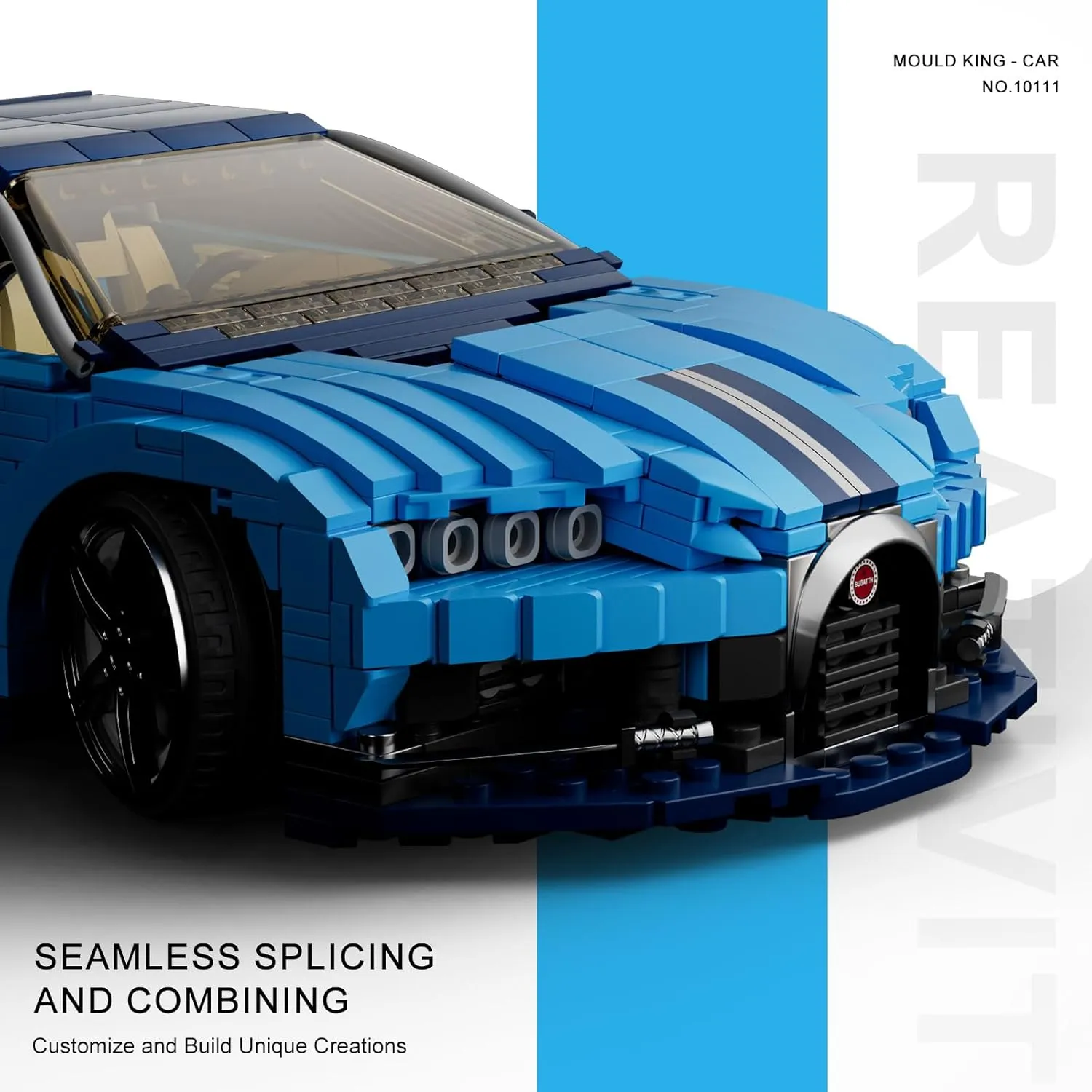 Mould King Car Building Sets, 1:12 Scale Sports Car Model, 10111 Collectible Speed Champion Cars Building Kits, Build and Display Car Set for Adults Boys Kids Aged 14  (1222 Pieces)