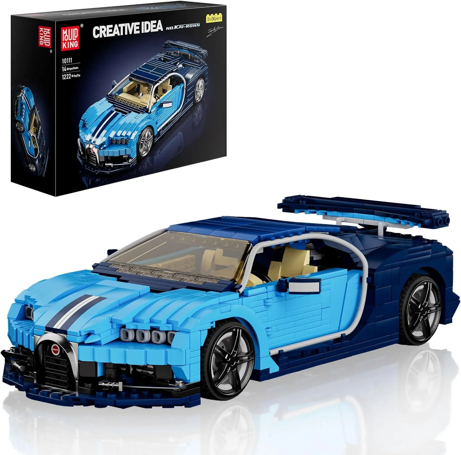 Mould King Car Building Sets, 1:12 Scale Sports Car Model, 10111 Collectible Speed Champion Cars Building Kits, Build and Display Car Set for Adults Boys Kids Aged 14  (1222 Pieces)