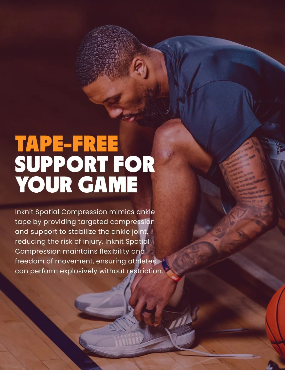 Move Compression Lock Socks - Basketball Sports Crew socks with Shock Absorption, Anti-Blister, Moisture Wicking-25-35mmHG