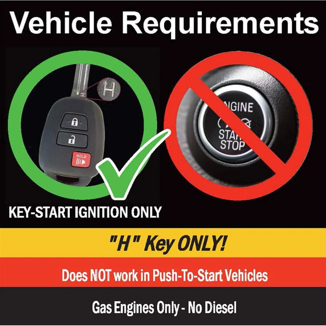 MPC Remote Start Kit Compatible with Toyota Camry 2015-2017 || Plug and Play Ignition Harness || H-Key to Start Only || Lock 3X to Start || USA Tech Support