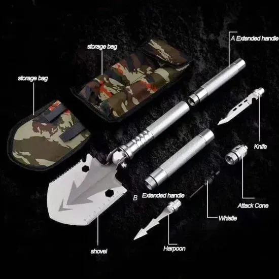 Multi-Purpose Ordnance Shovel With Camouflage Bag