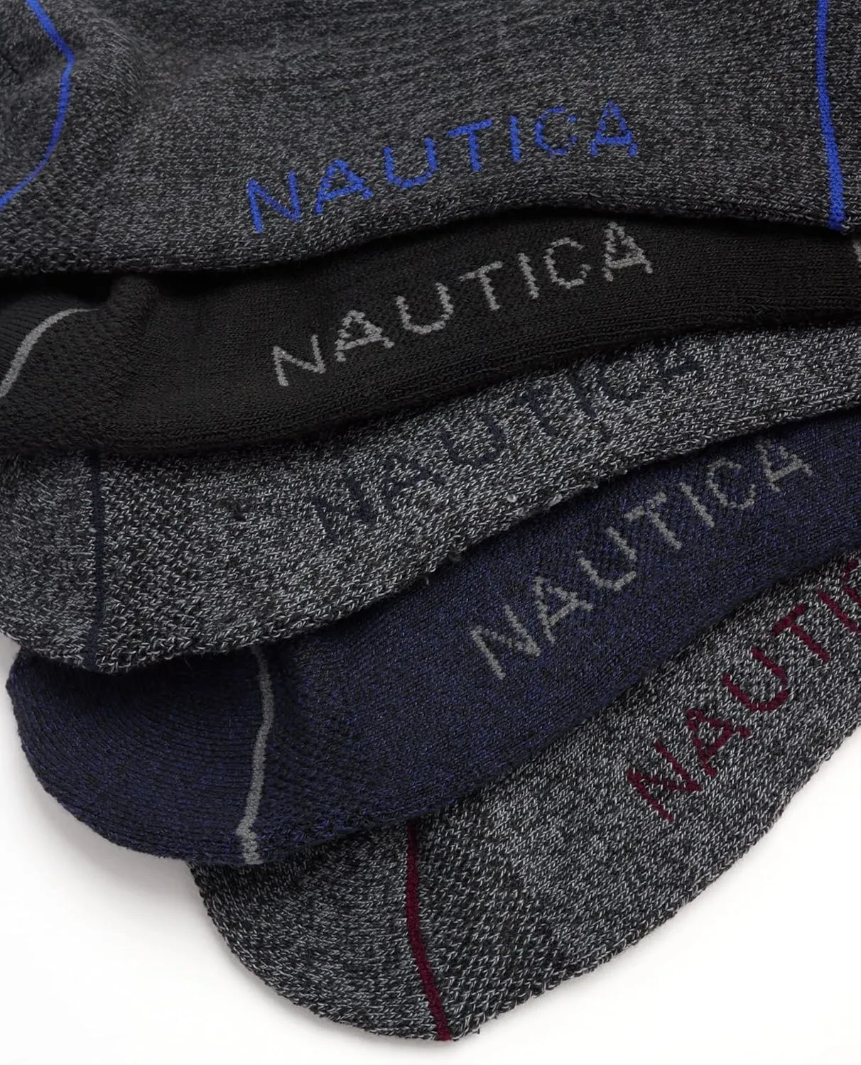 Nautica Mens Quarter Socks - 12 Pack Comfort Stretch Cushioned Moisture-Wicking Athletic Ankle Socks for Men (Sizes: 6-12.5)