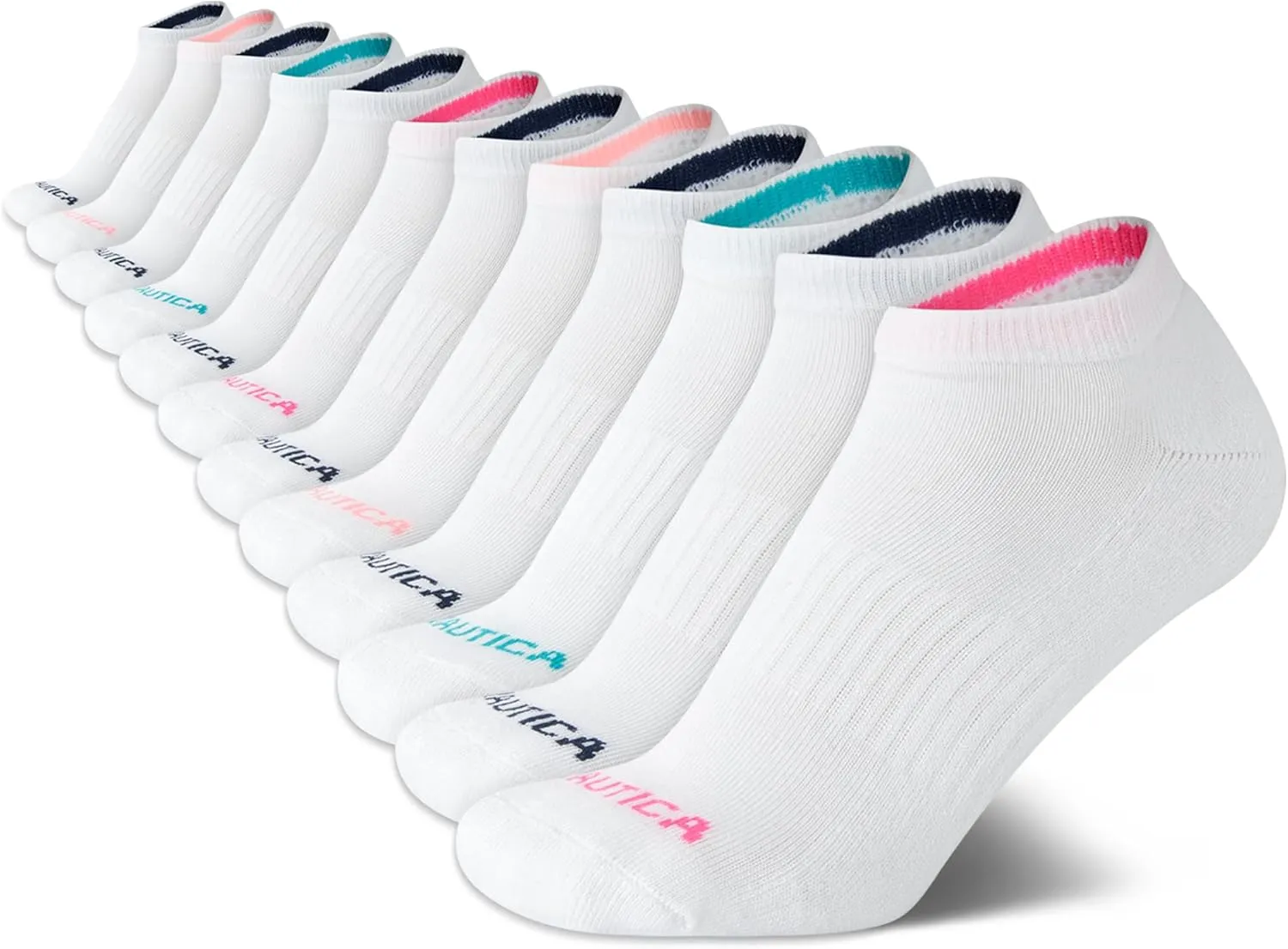 Nautica Women's Athletic Socks - Cushioned Low Cut Ankle Socks (12 Pack)