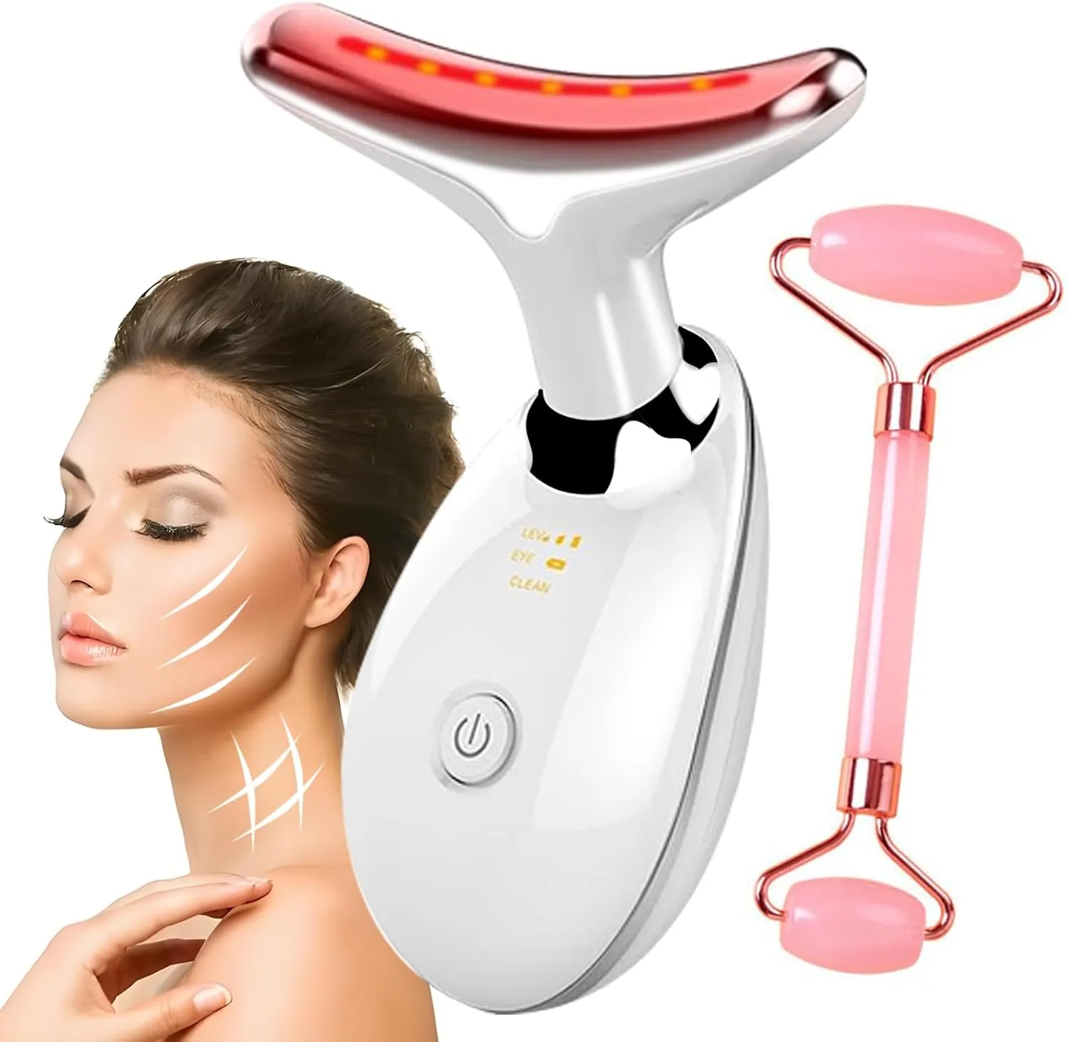 Neck Face Sculptor Beauty Device Facial Massager BeautyTools Skin Care 3 Color Led Red Therapy Lights for Face Chin Lifting Sculpting Tool at Home ﻿