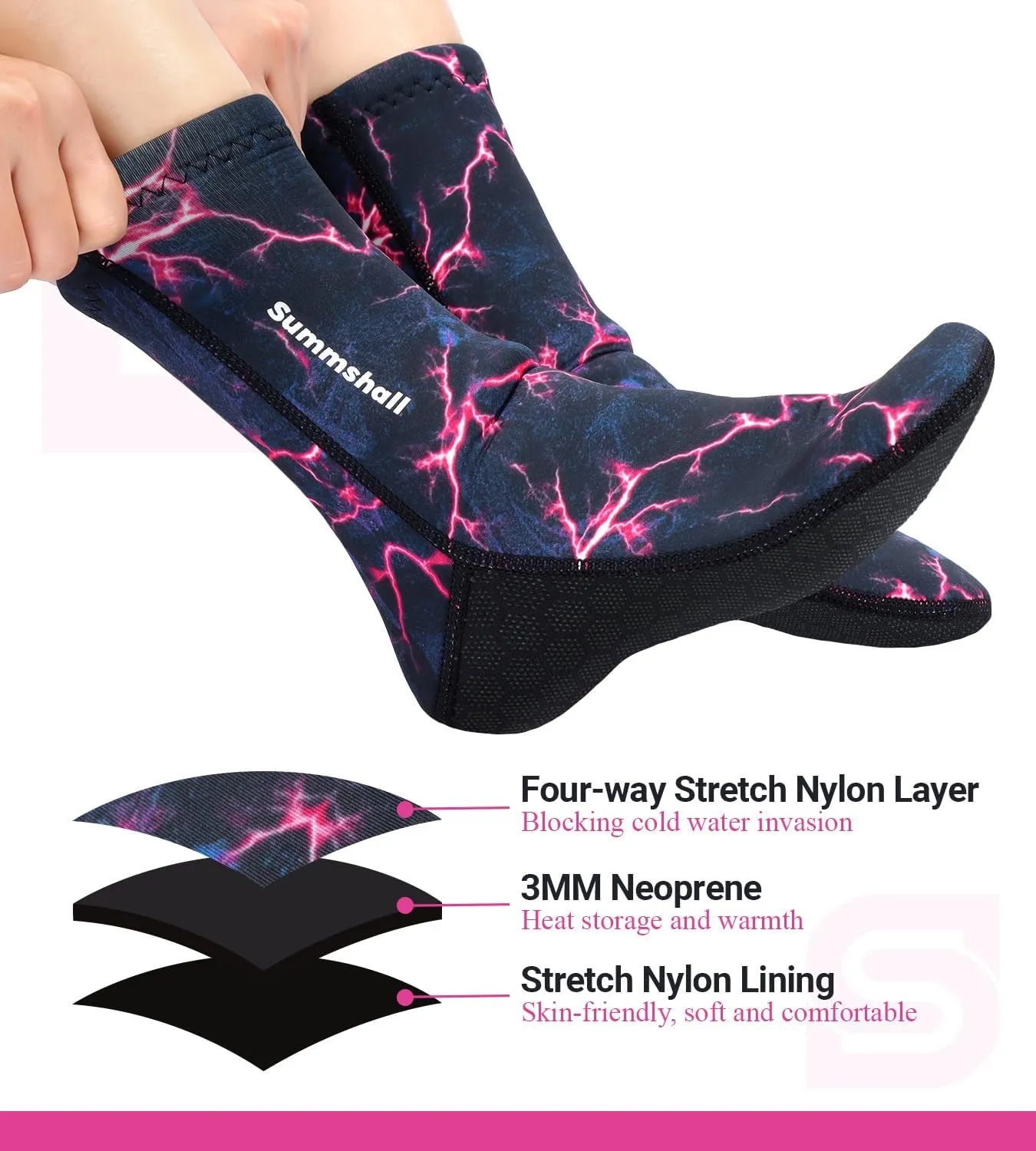 Neoprene Socks 3mm Wetsuit Socks Anti-Slip Keep Warm Diving Socks Swim Socks Water Sport Swimming Surfing