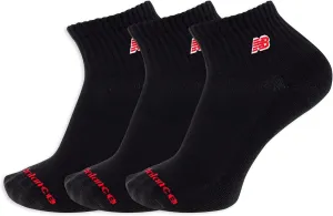 New Balance Patch Logo Ankle Socks-3 Pairs-Cushioned Moisture Wicking