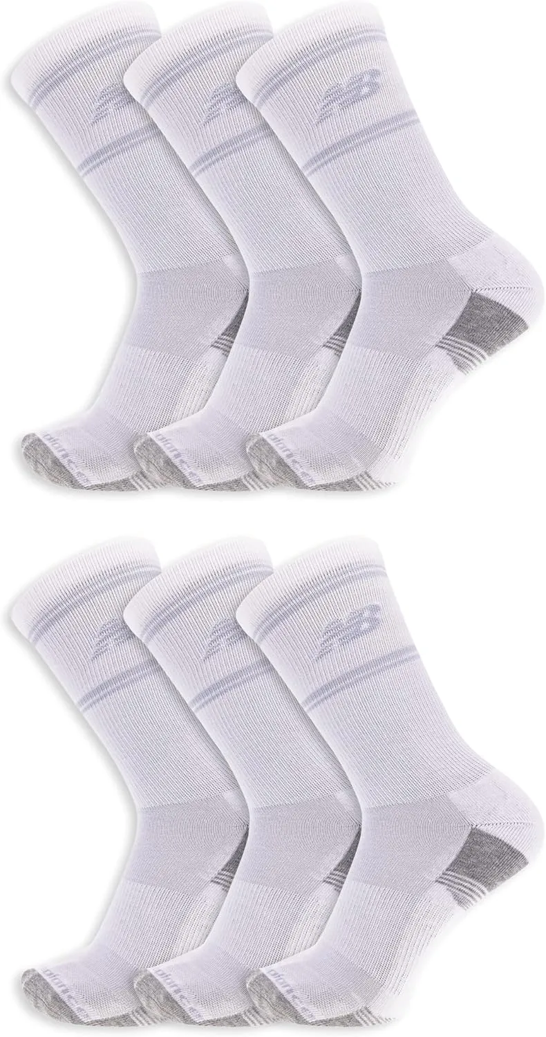 New Balance Performance Cushioned Crew Socks-6 & 12 Pairs-Moisture Wicking