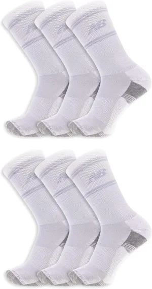 New Balance Performance Cushioned Crew Socks-6 & 12 Pairs-Moisture Wicking