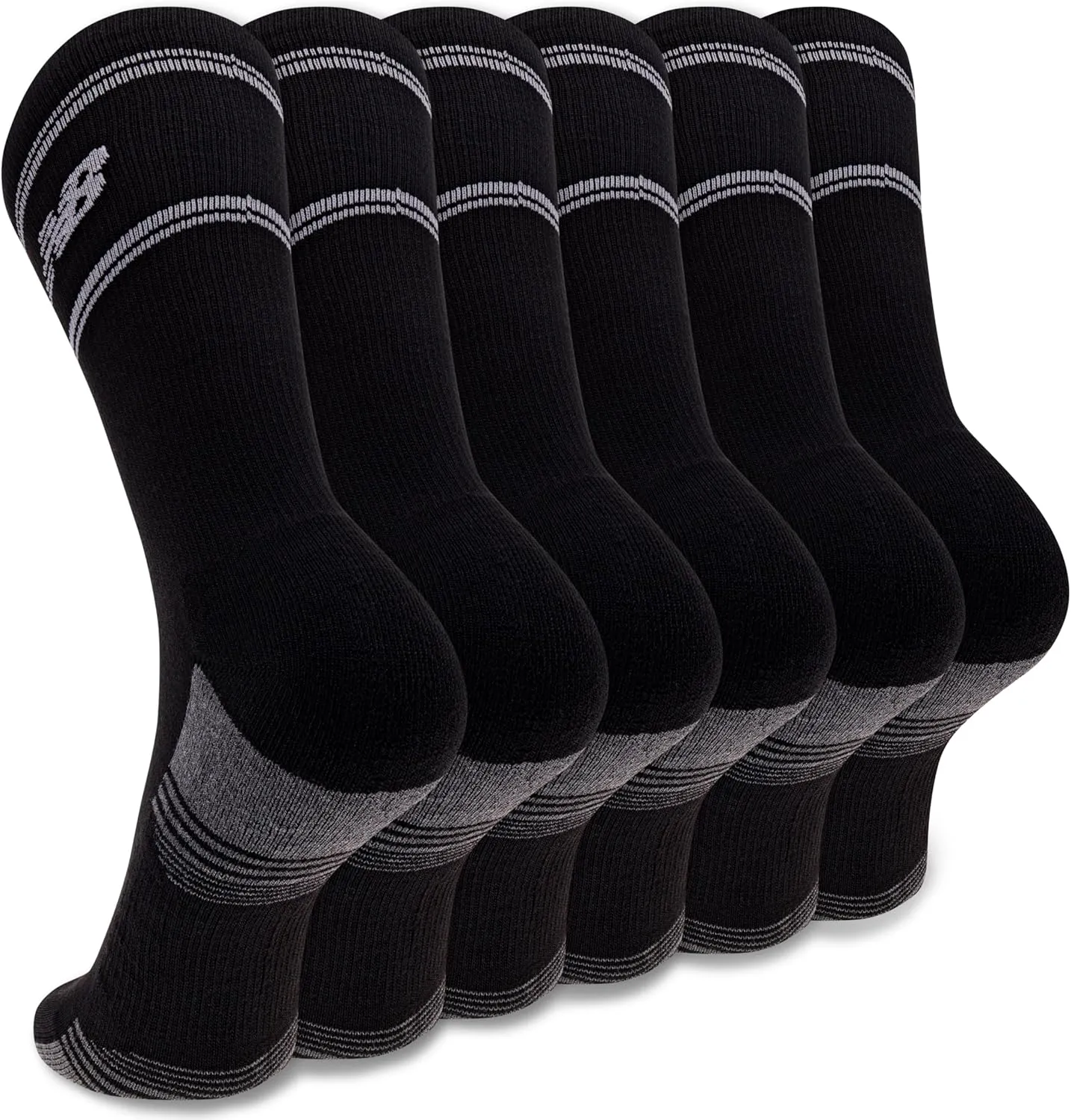 New Balance Performance Cushioned Crew Socks-6 & 12 Pairs-Moisture Wicking