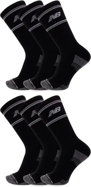 New Balance Performance Cushioned Crew Socks-6 & 12 Pairs-Moisture Wicking