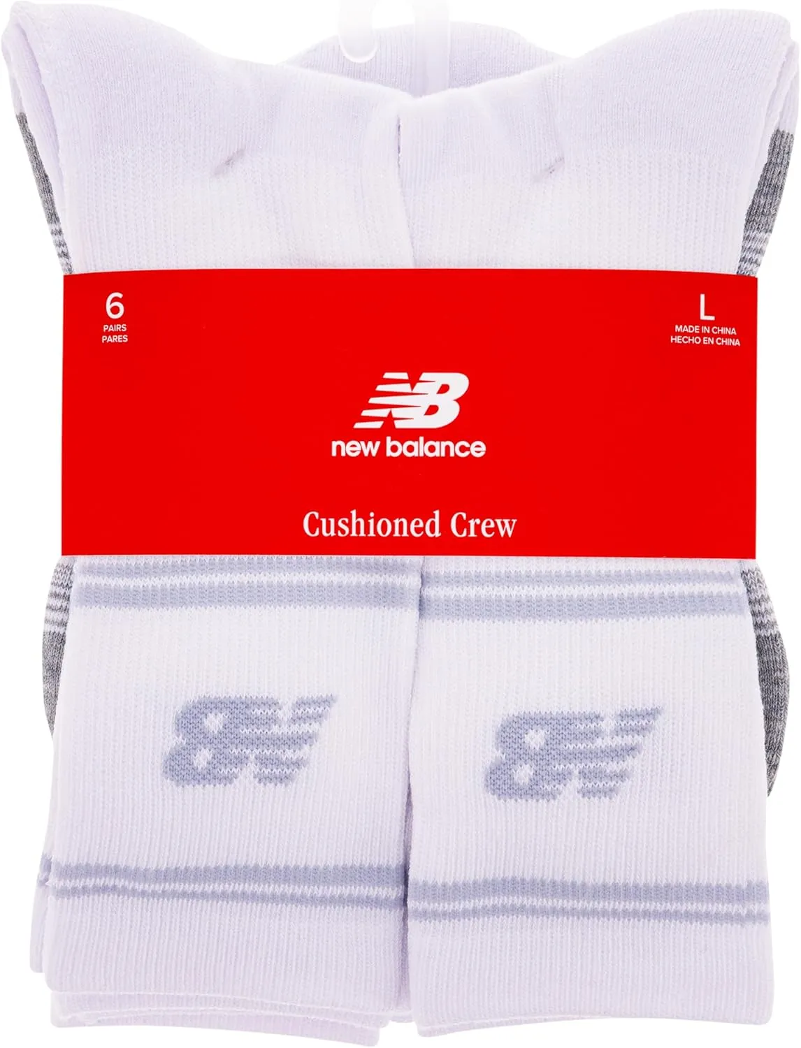 New Balance Performance Cushioned Crew Socks-6 & 12 Pairs-Moisture Wicking