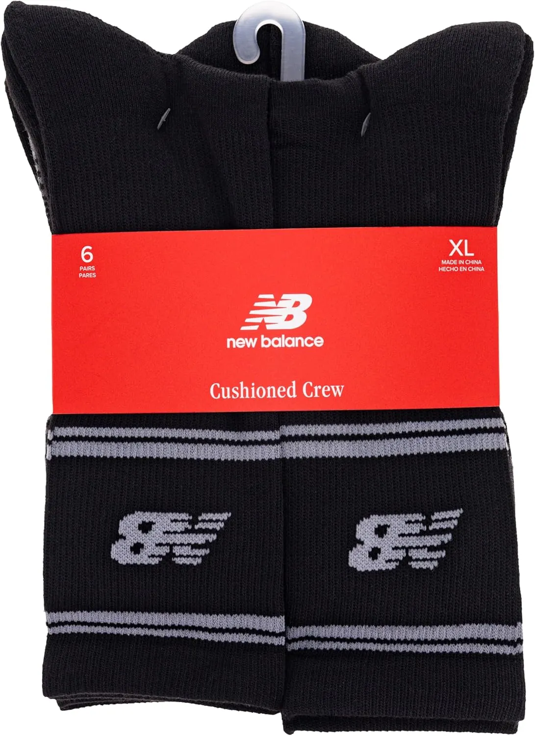 New Balance Performance Cushioned Crew Socks-6 & 12 Pairs-Moisture Wicking