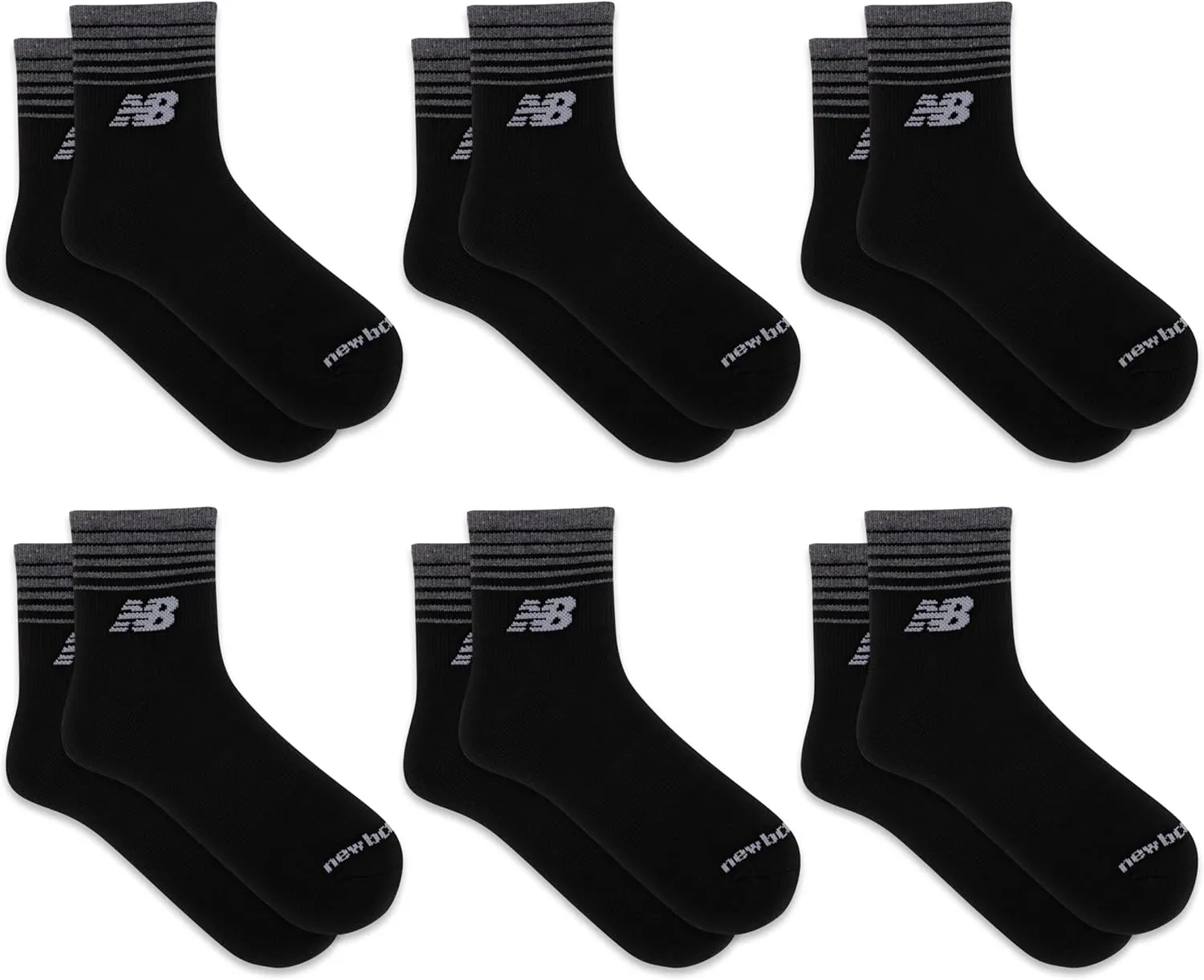 New Balance Women's Performance Cushioned Ankle Socks-6 Pairs-Moisture Wicking