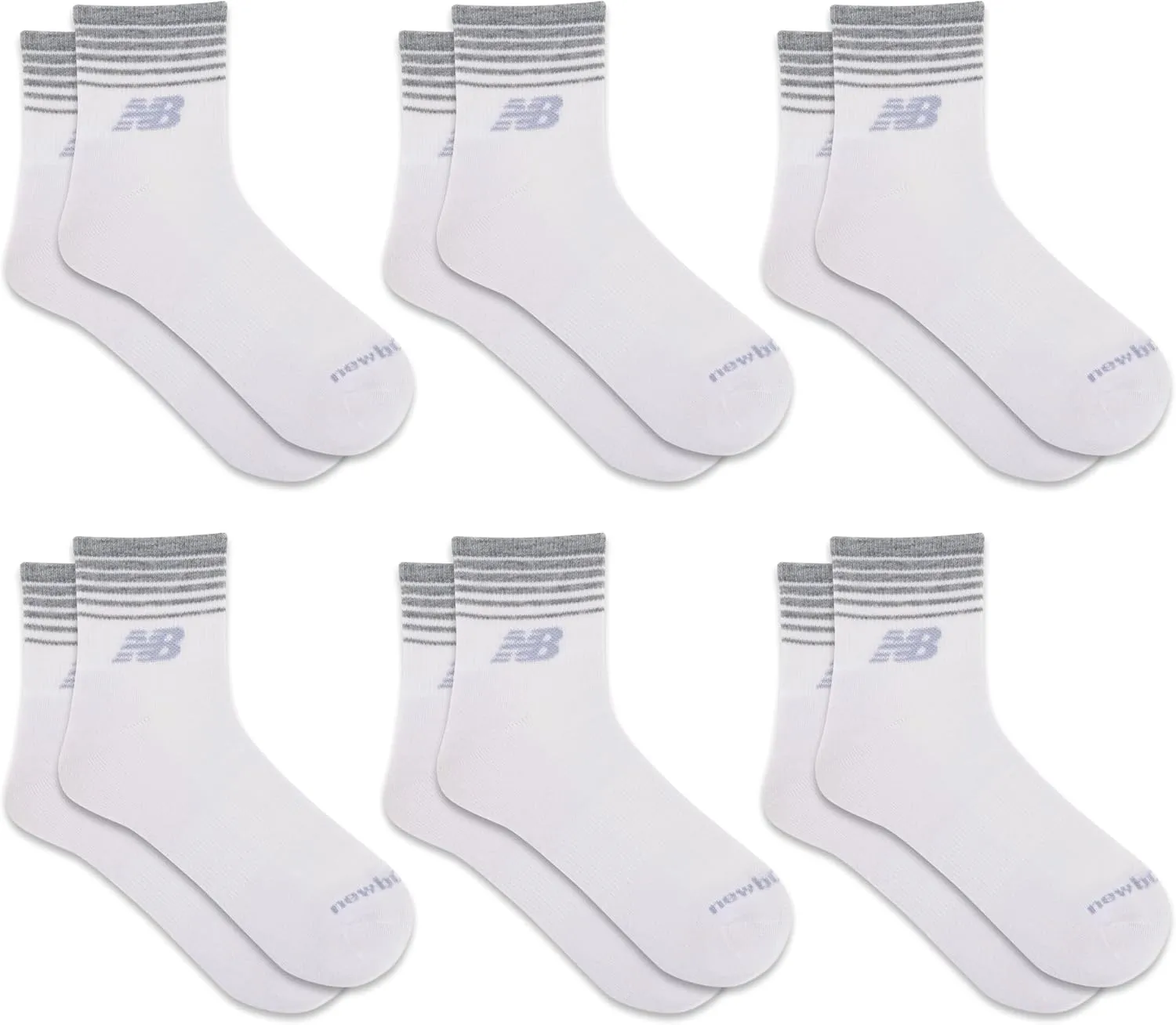 New Balance Women's Performance Cushioned Ankle Socks-6 Pairs-Moisture Wicking