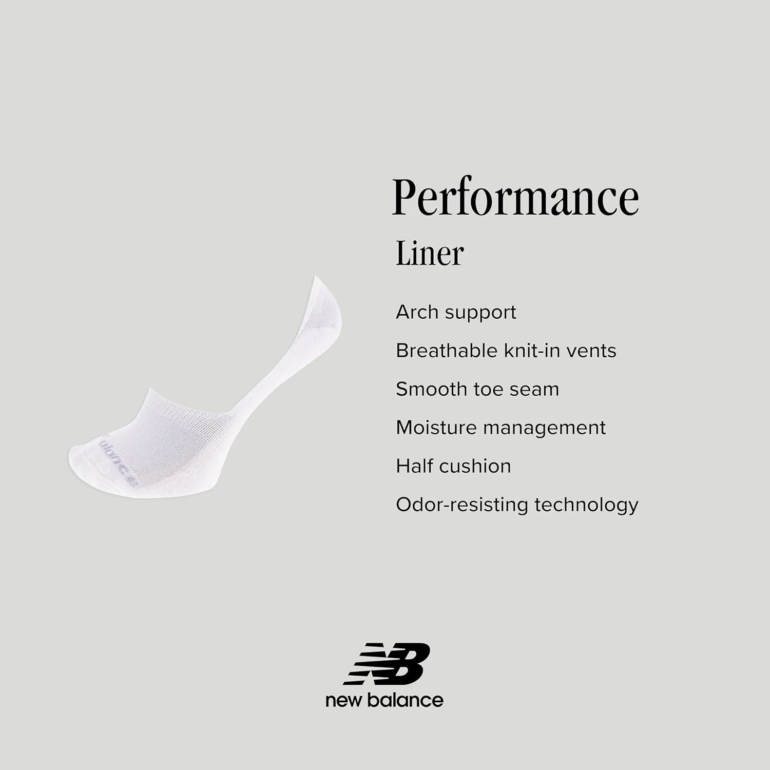New Balance Women's Performance Cushioned Liner Socks-6 & 12 Pairs-Moisture Wicking