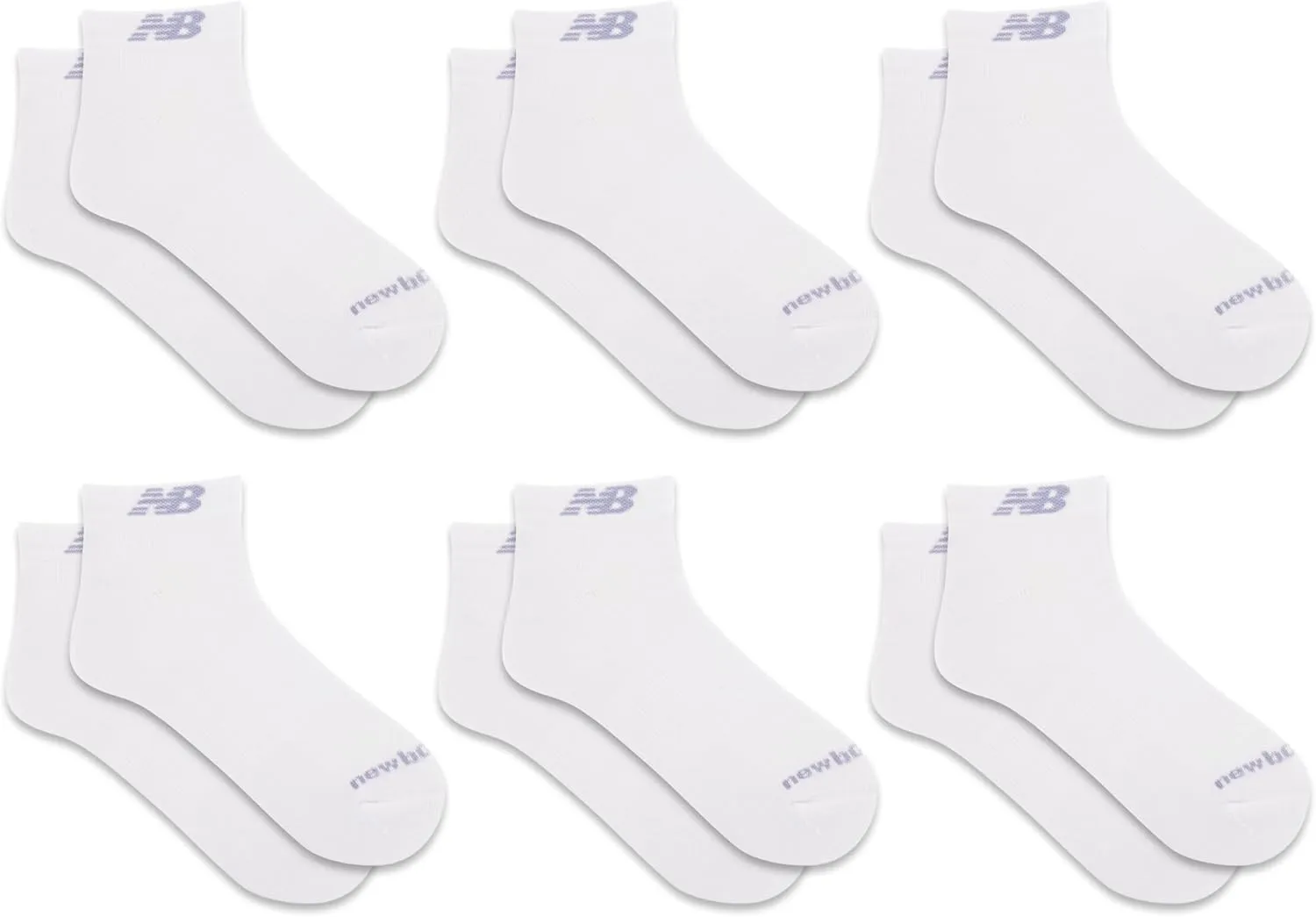 New Balance Women's Performance Cushioned Low Cut Socks-6 & 12 Pairs-Moisture Wicking