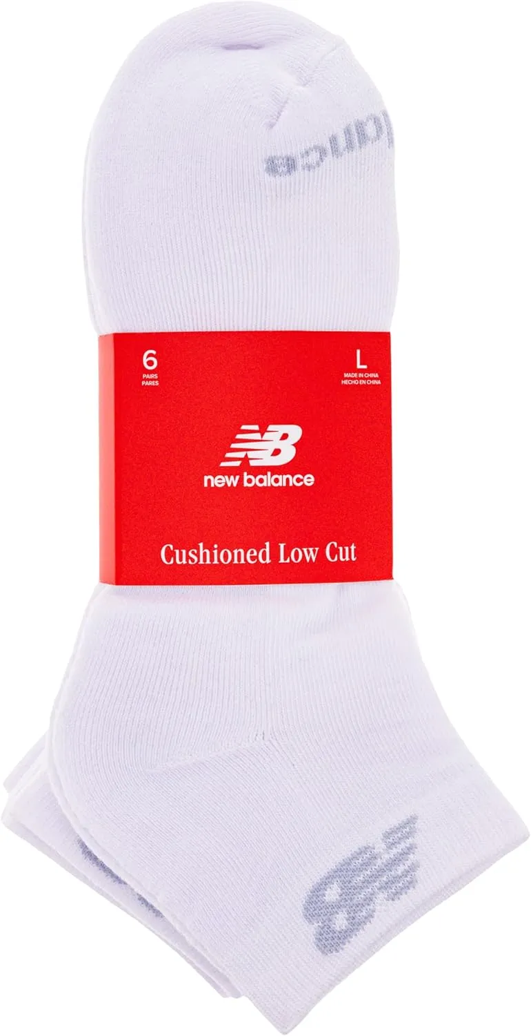 New Balance Women's Performance Cushioned Low Cut Socks-6 & 12 Pairs-Moisture Wicking