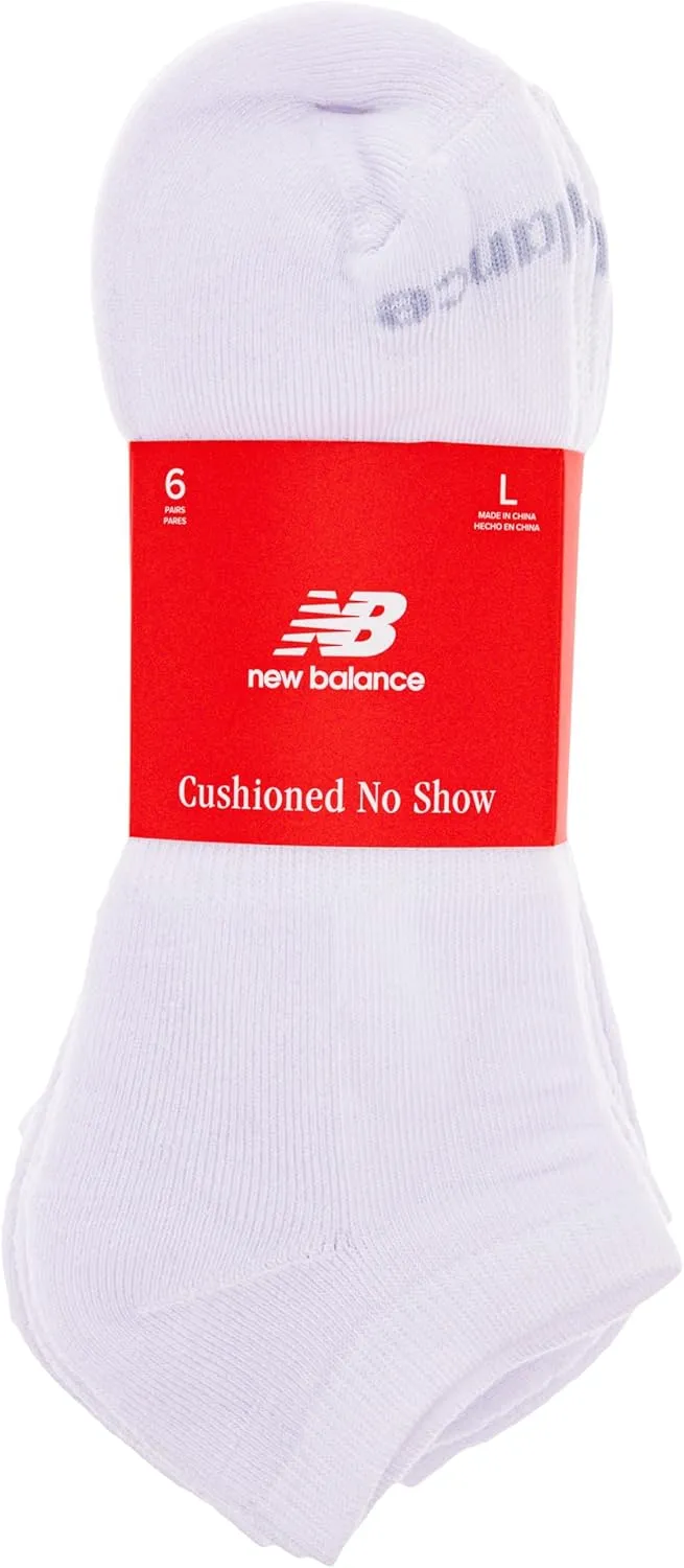 New Balance Women's Performance Cushioned No Show Socks-6 & 12 Pairs-Moisture Wicking