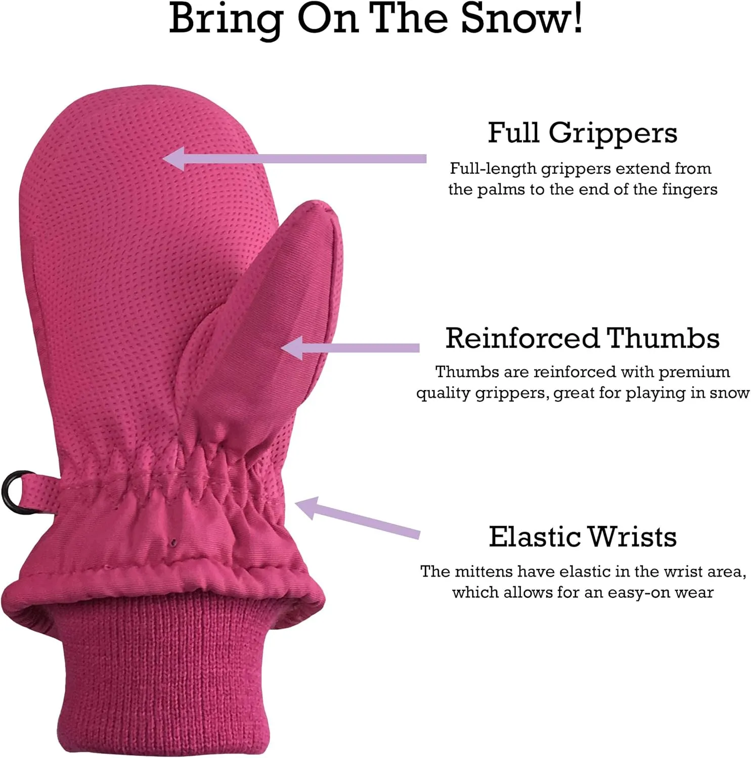N'Ice Caps Kids Waterproof Snow Mittens Cold Weather Thinsulate Insulated