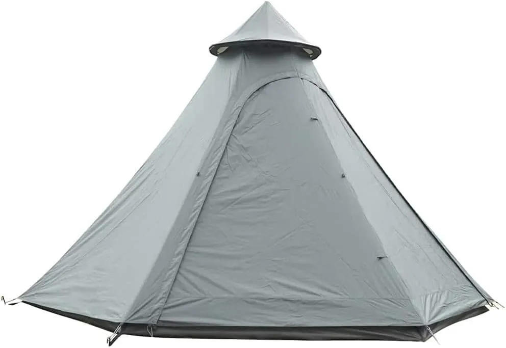 NIEH Camping Pyramid Teepee Tent Adult Tent Double Layers Indian Tent Yurt Tent Tower Post Bell Tent for Outdoor Family Trip Beautiful Scenery