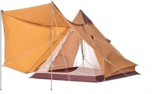 NIEH Family Camping Tent Large Double Layer Pyramid Tent Camping Mongolian Yurt Tent for Picnic, Festival
