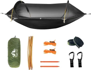 Night Cat Camping Hammock with Net - 1 Person Mosquito Hammock Tent with Tree Strap Swing Lightweight 440lbs