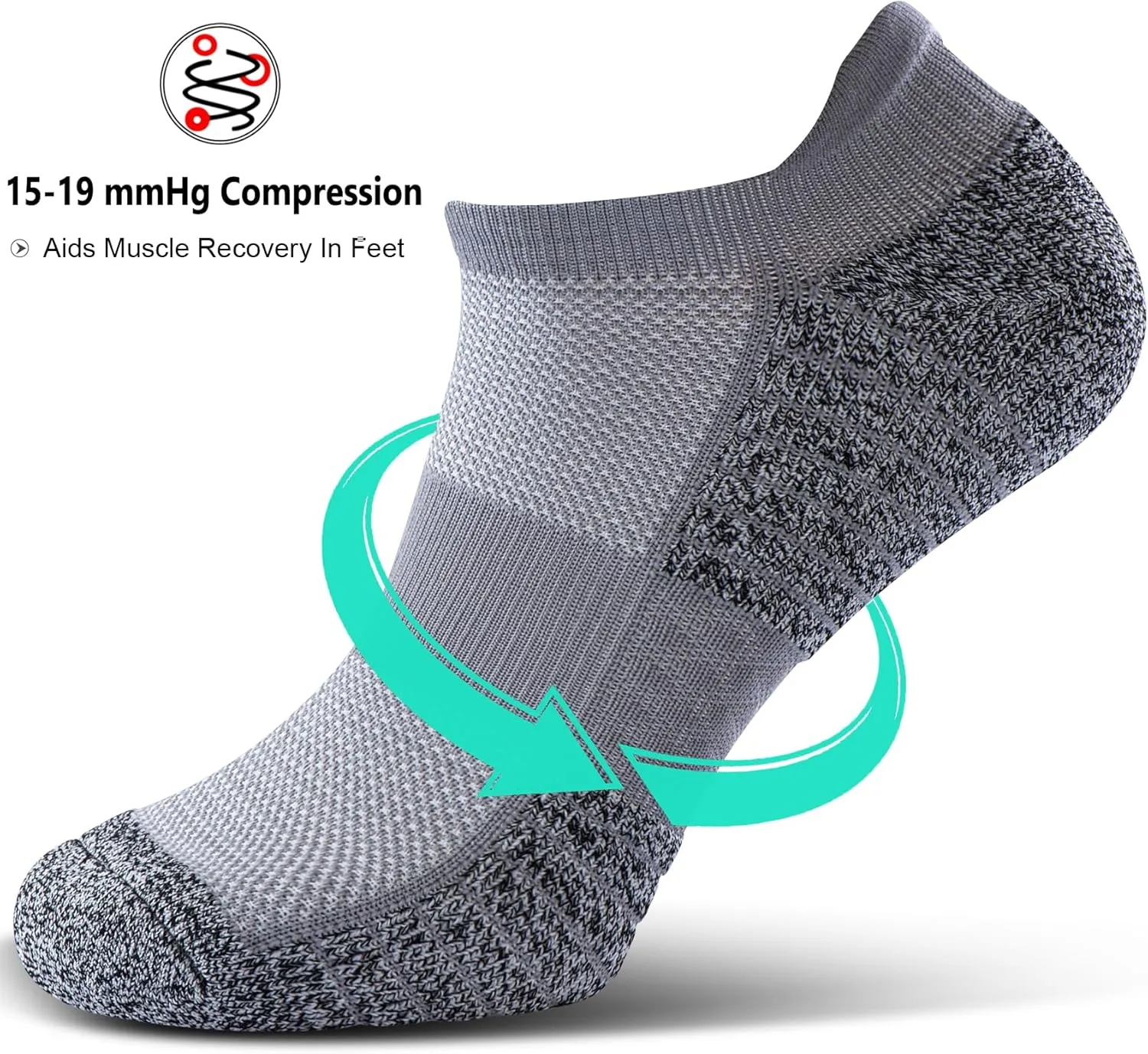 No Show Sports Compression Socks for Men and Women Circulation 4/8 Pack
