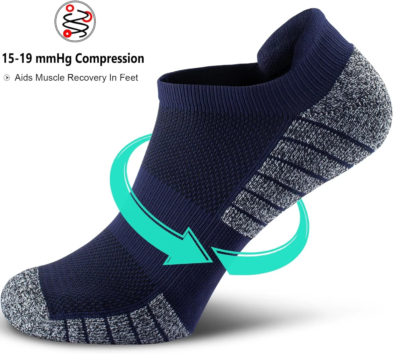 No Show Sports Compression Socks for Men and Women Circulation 4/8 Pack