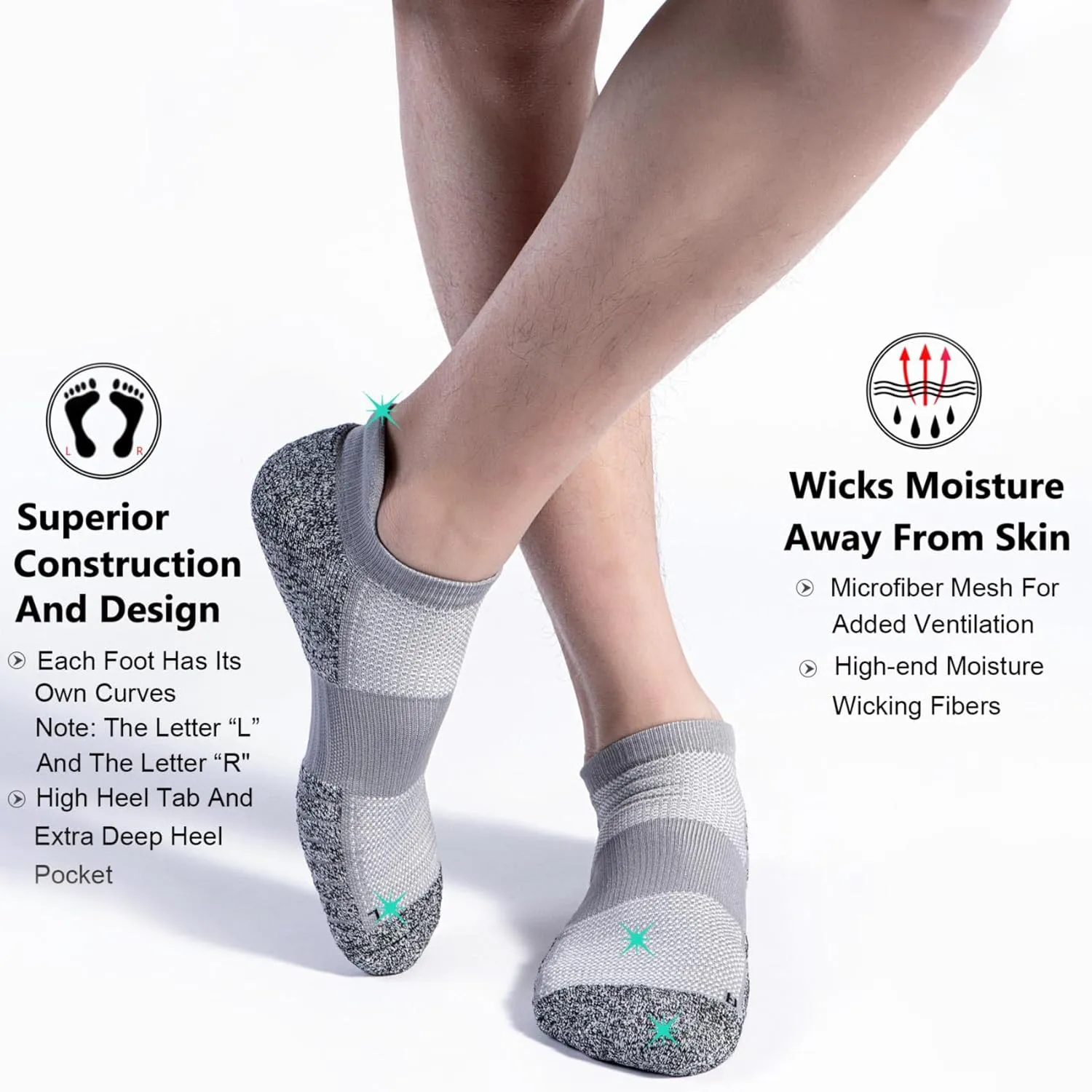 No Show Sports Compression Socks for Men and Women Circulation 4/8 Pack