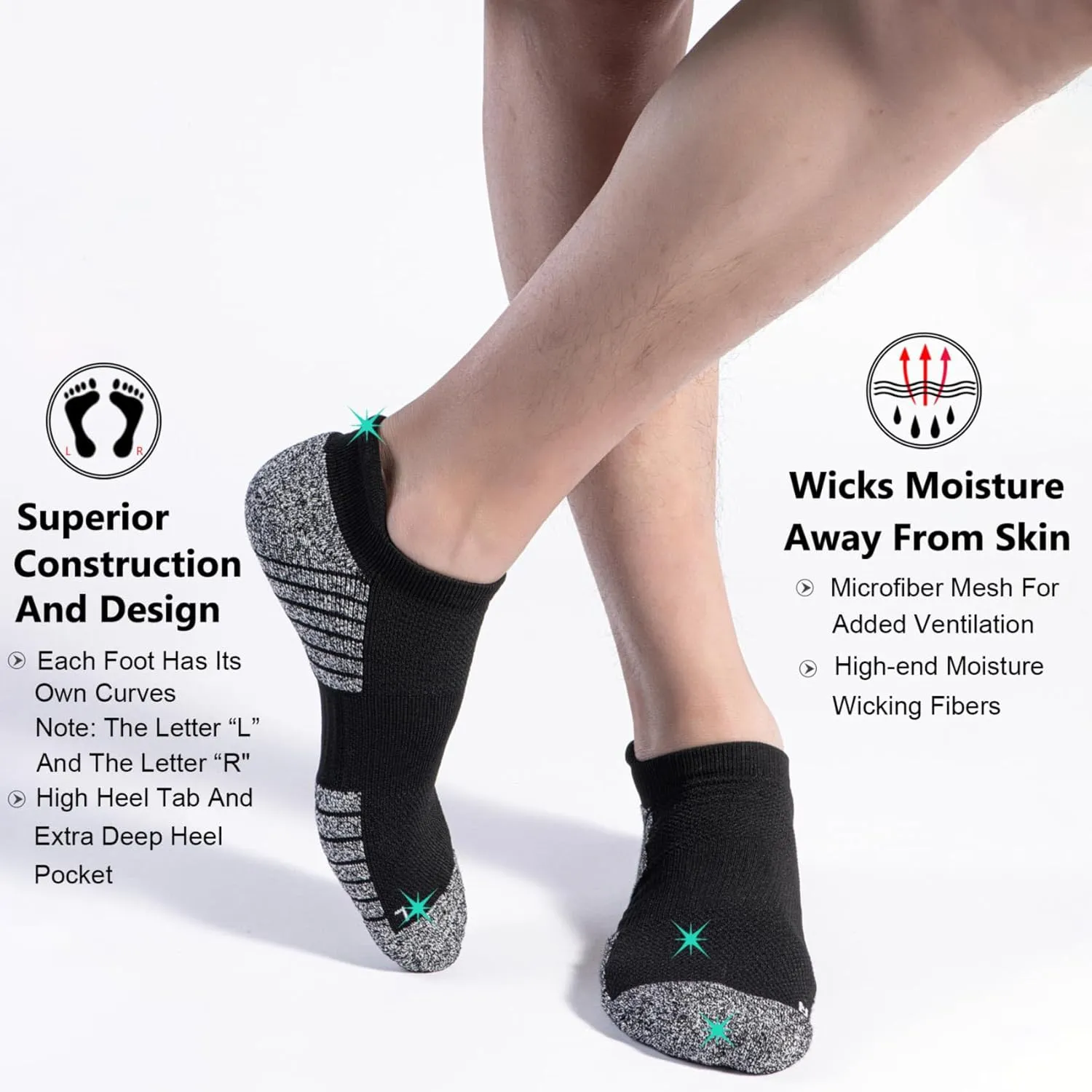No Show Sports Compression Socks for Men and Women Circulation 4/8 Pack