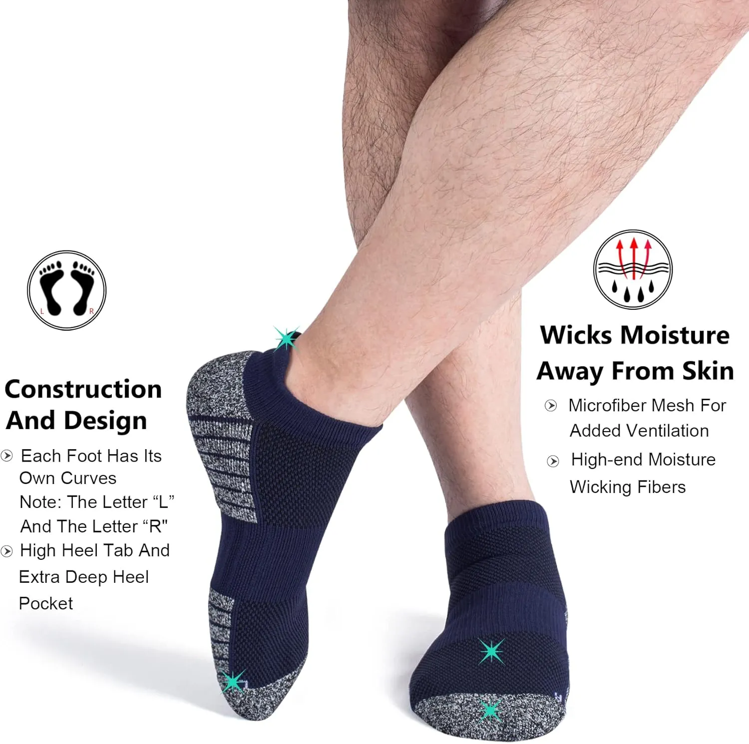 No Show Sports Compression Socks for Men and Women Circulation 4/8 Pack
