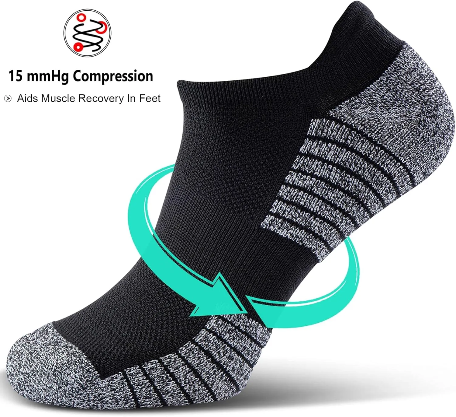 No Show Sports Compression Socks for Men and Women Circulation 4/8 Pack
