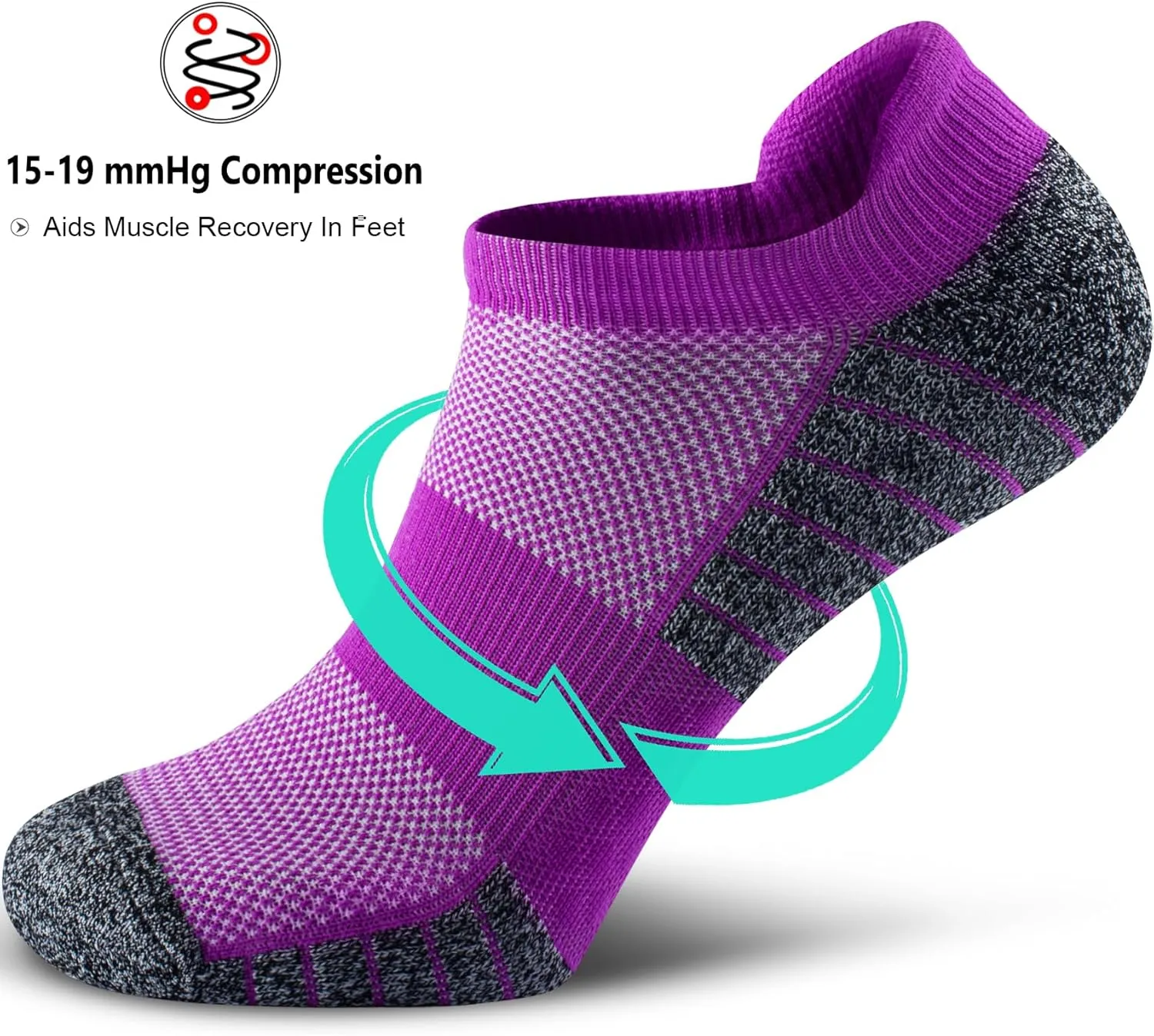 No Show Sports Compression Socks for Men and Women Circulation 4/8 Pack