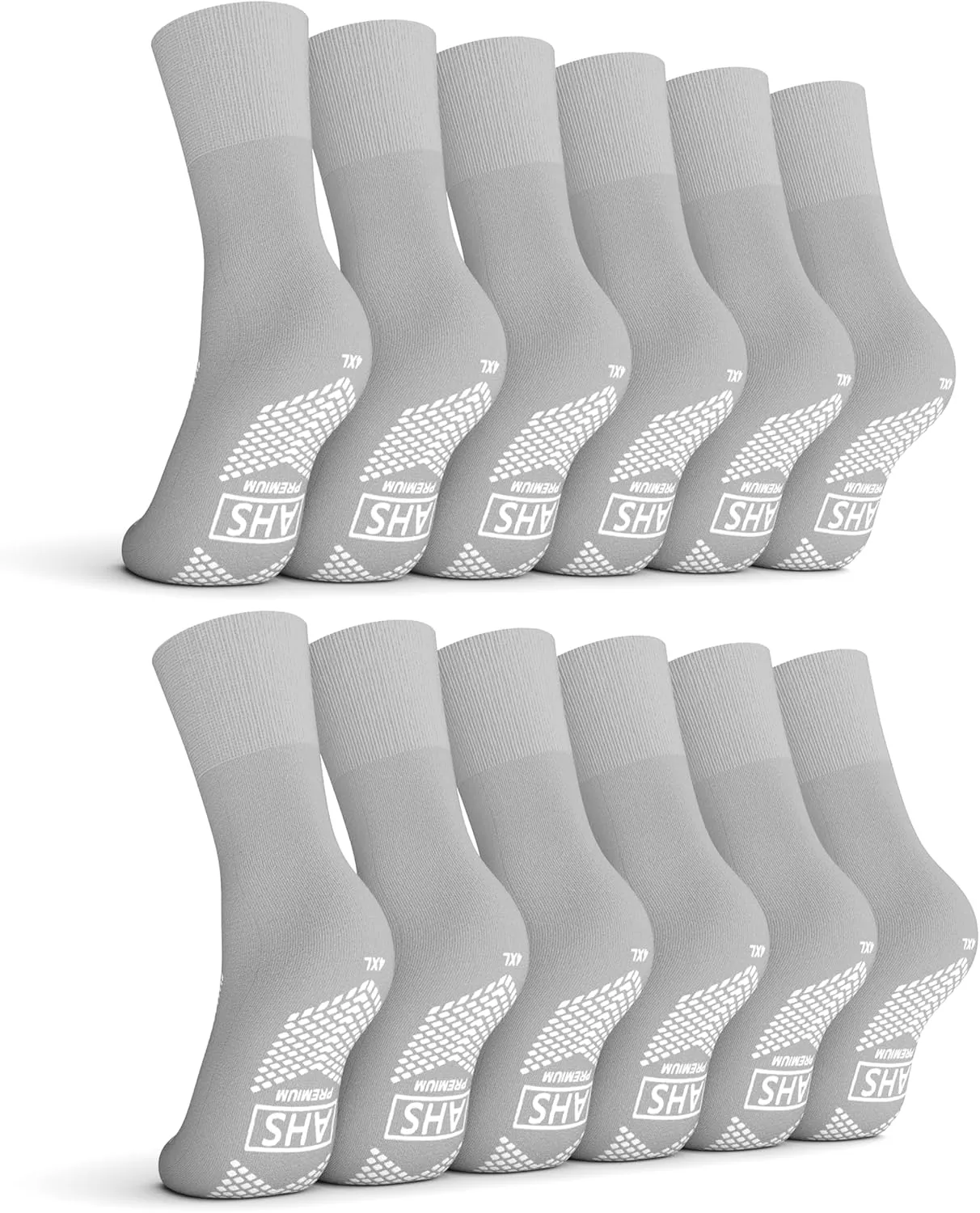 Non-Slip Grip Socks – 6 Pairs | Hospital Socks for Men & Women | Premium Anti-Skid for Adults