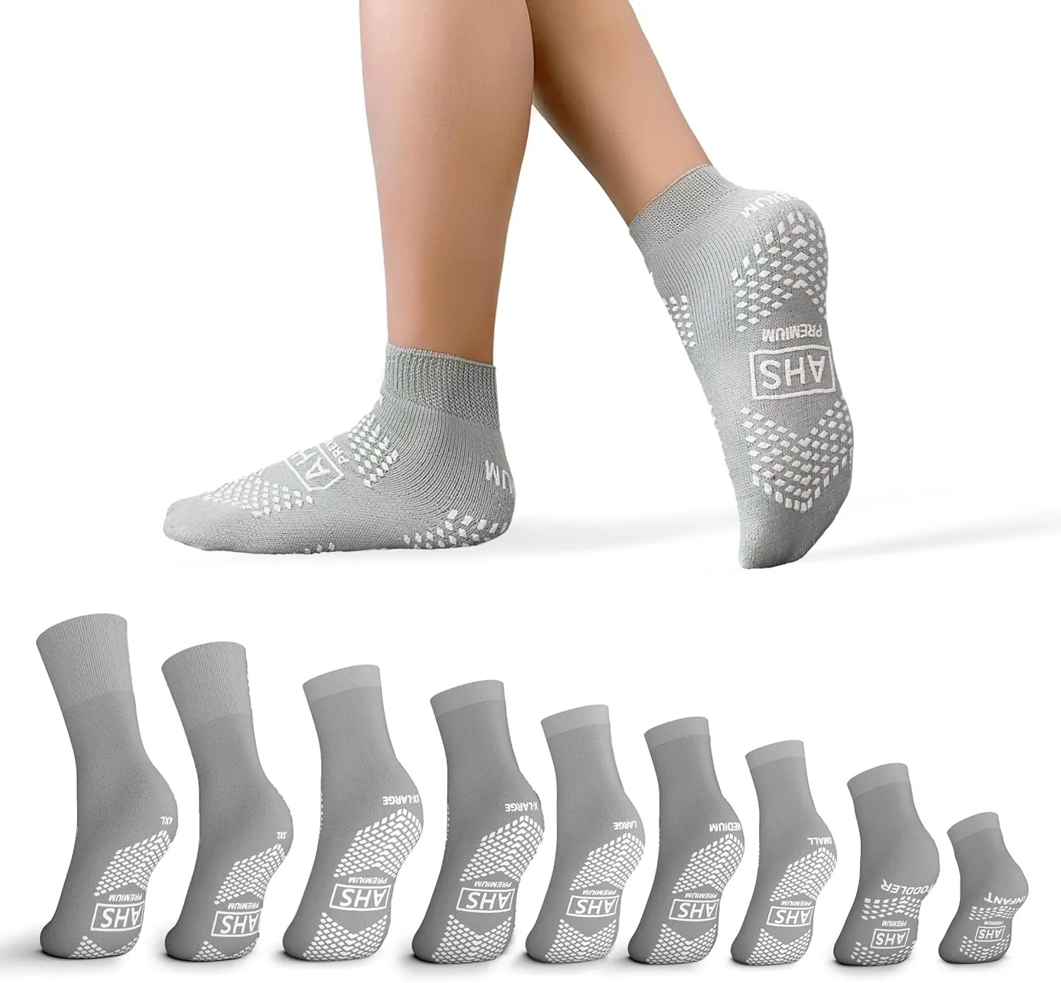 Non-Slip Grip Socks – 6 Pairs | Hospital Socks for Men & Women | Premium Anti-Skid for Adults
