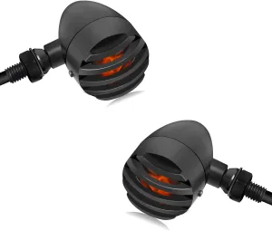 NTHREEAUTO Motorcycle Blinkers, Waterproof Aluminum Bullet LED Turn Signals, Universal Amber Indicator Light Compatible with Harley Dyna, Honda, Yahama, Bobber,Suzuki and Kawasaki 12V Motorbikes