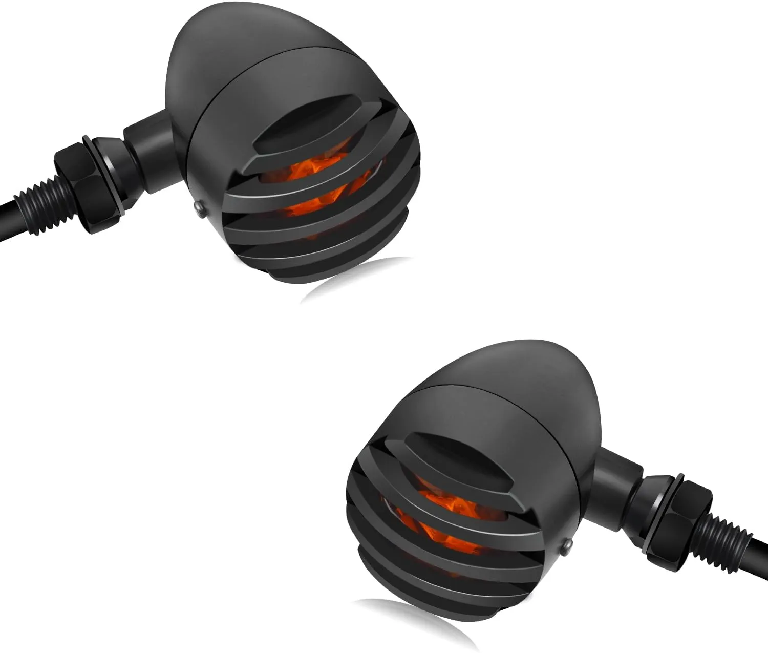 NTHREEAUTO Motorcycle Blinkers, Waterproof Aluminum Bullet LED Turn Signals, Universal Amber Indicator Light Compatible with Harley Dyna, Honda, Yahama, Bobber,Suzuki and Kawasaki 12V Motorbikes