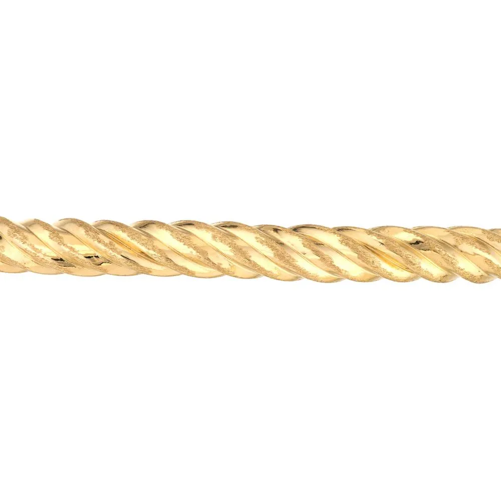 Olas d'Oro - 14K Yellow Gold Slip-On Twisted Rope Tube Bangle - 3.80 Grams