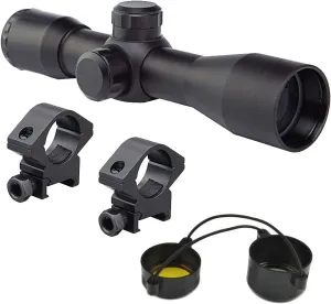Optic Kit with Compact 4x30 Rifle Scope   Aluminum Ring Mounts Fits Hi-Point Carbine Mossberg Plinkster 715t Ruger SR22