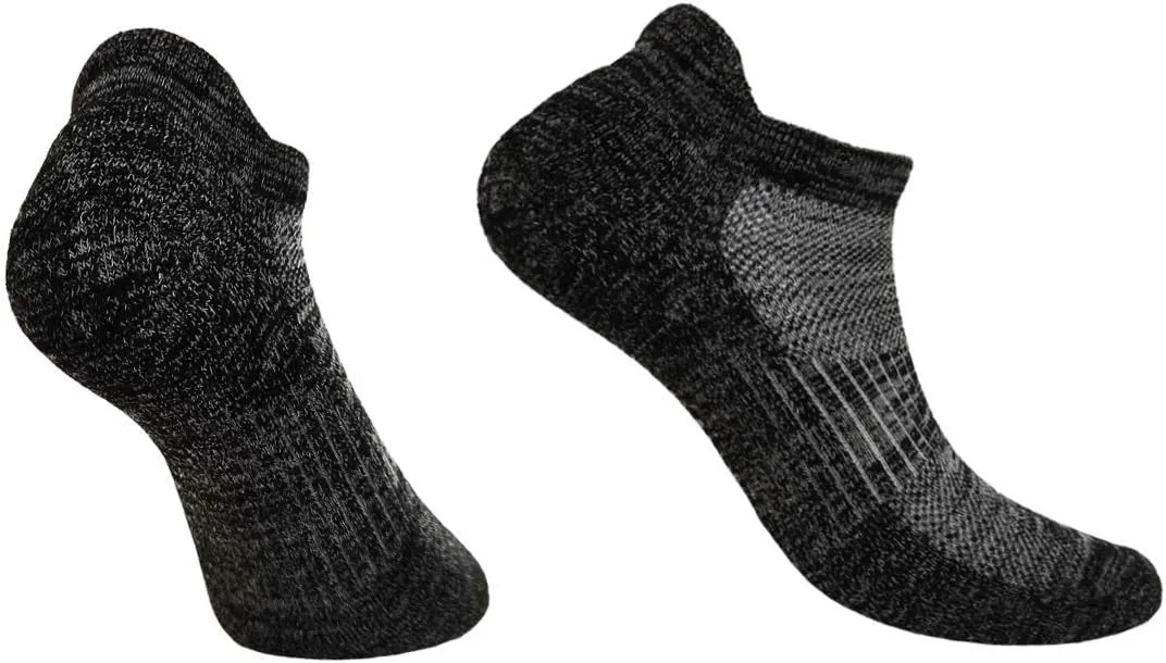 Orthofeet Low Cut Non-Binding Non-Constrictive Circulation Seam Free Black Socks, 3 Pack