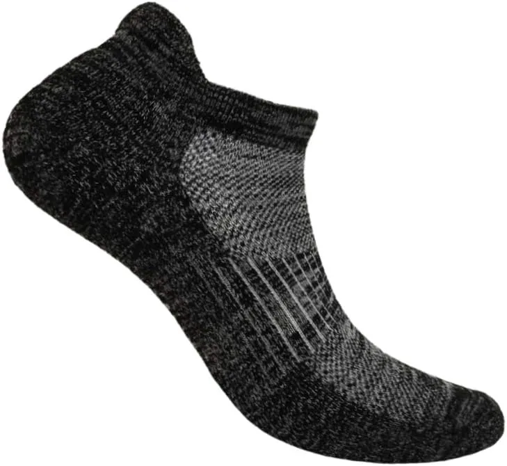 Orthofeet Low Cut Non-Binding Non-Constrictive Circulation Seam Free Black Socks, 3 Pack