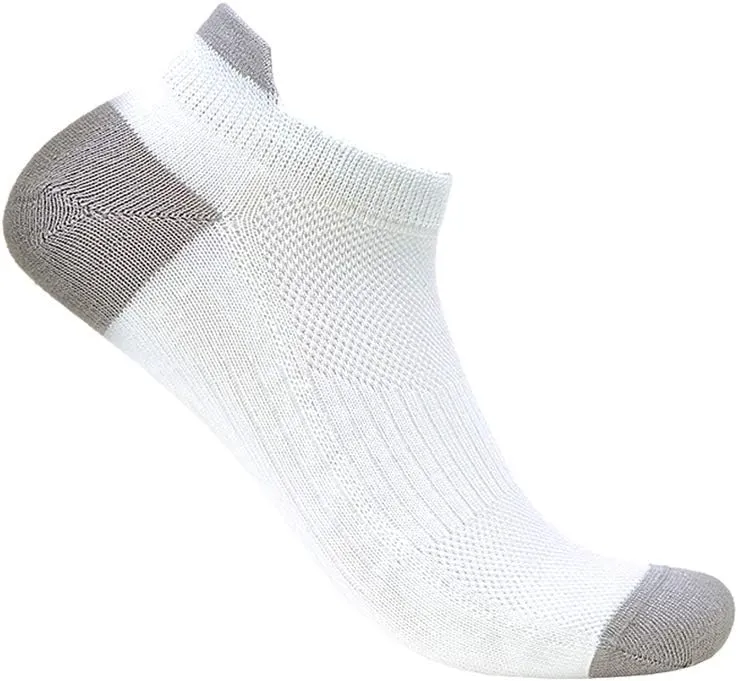 Orthofeet Low Cut Non-Binding Non-Constrictive Circulation Seam Free White Socks, 3 Pack