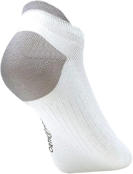 Orthofeet Low Cut Non-Binding Non-Constrictive Circulation Seam Free White Socks, 3 Pack