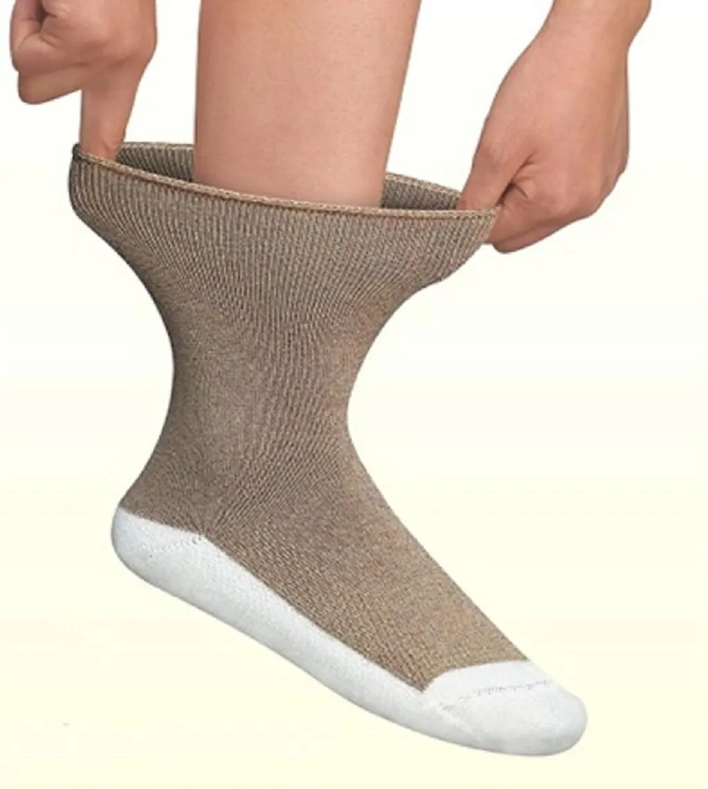 Orthofeet Padded Sole Non-Binding Non-Constrictive Circulation Seam Free Socks, 3 Pack