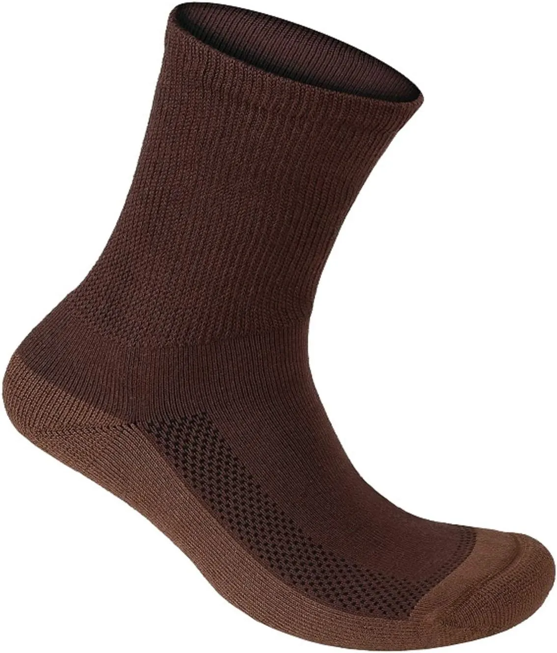 Orthofeet Padded Sole Non-Binding Non-Constrictive Circulation Seam Free Socks Dark Brown, 3 Pack